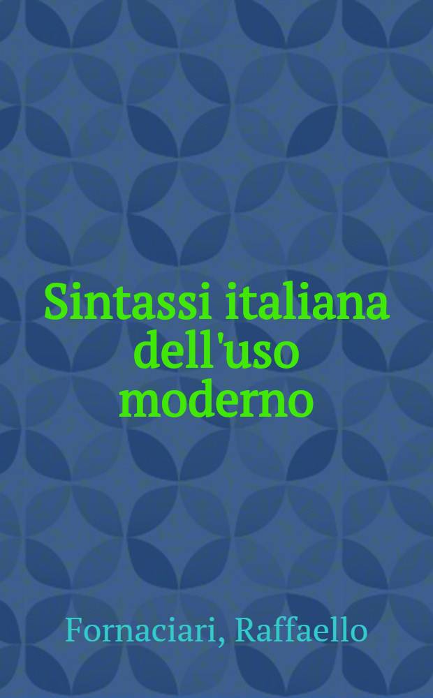 Sintassi italiana dell'uso moderno