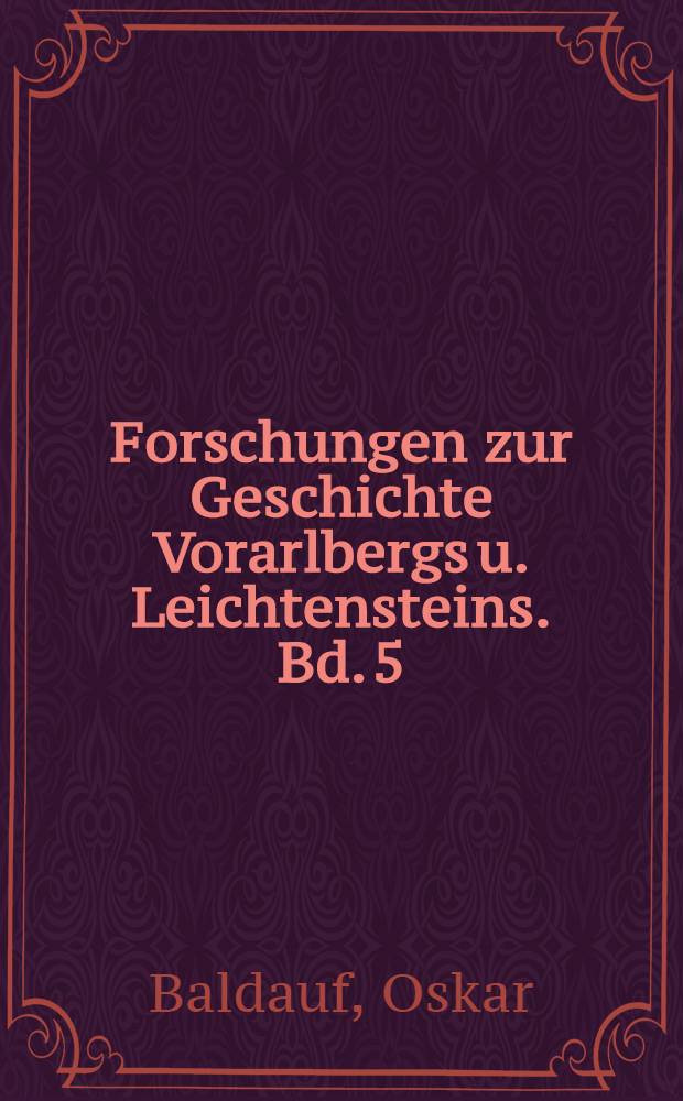 Forschungen zur Geschichte Vorarlbergs u. Leichtensteins. Bd. 5 : Das karolingische Reichsgut in Unterrätien
