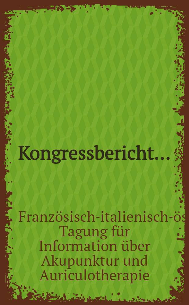 [Kongressbericht ...]