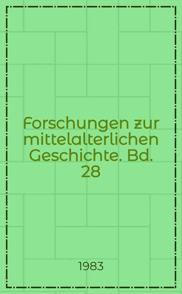 Forschungen zur mittelalterlichen Geschichte. Bd. 28 : England im Umbruch