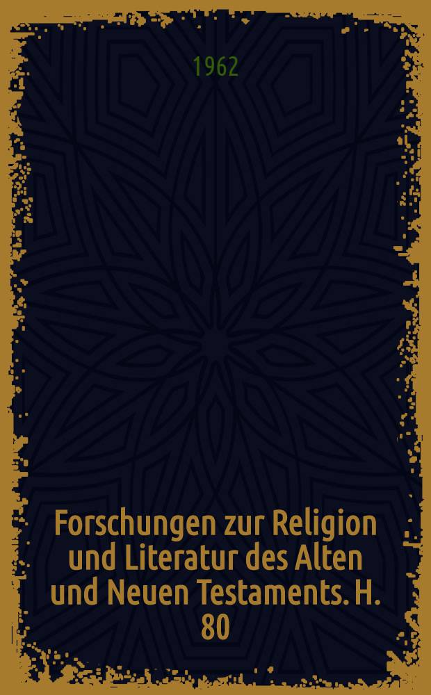 Forschungen zur Religion und Literatur des Alten und Neuen Testaments. H. 80 : Das Amt des Propheten bei Amos