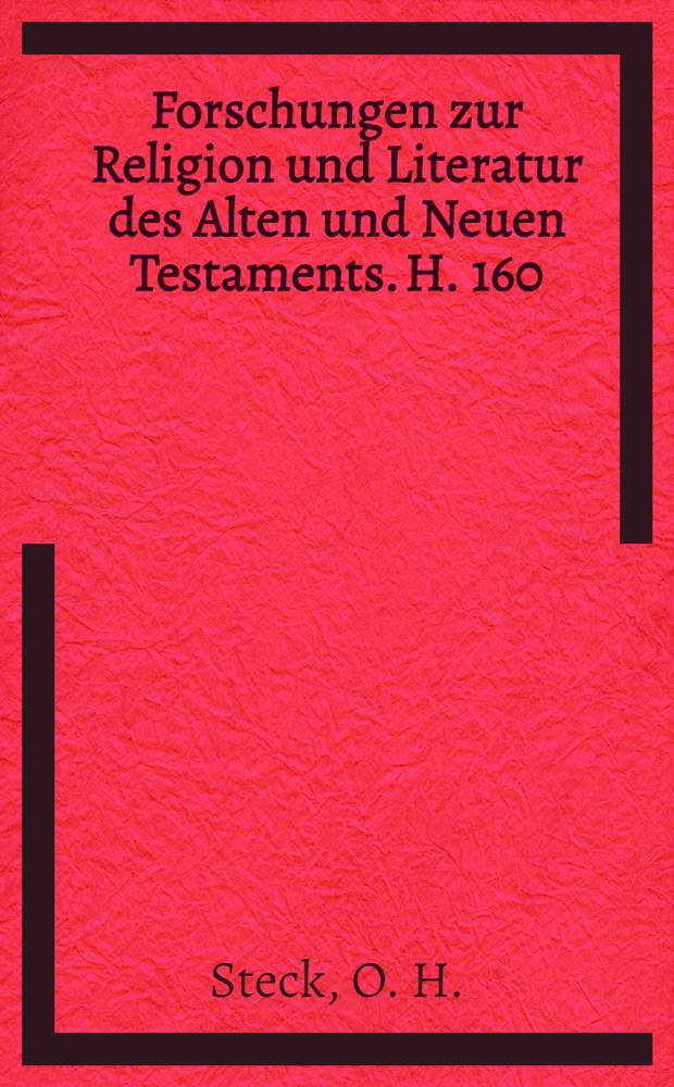 Forschungen zur Religion und Literatur des Alten und Neuen Testaments. H. 160 : Das apokryphe Baruchbuch