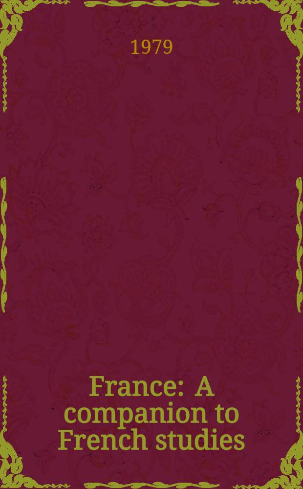 France : A companion to French studies
