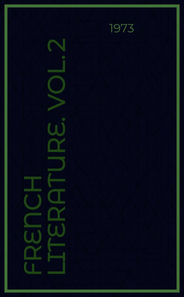 French literature. Vol. 2 : Author and title listing