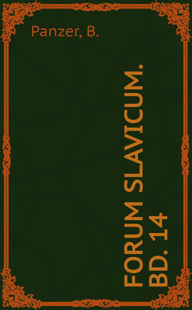 Forum Slavicum. Bd. 14 : Der slavische Konditional