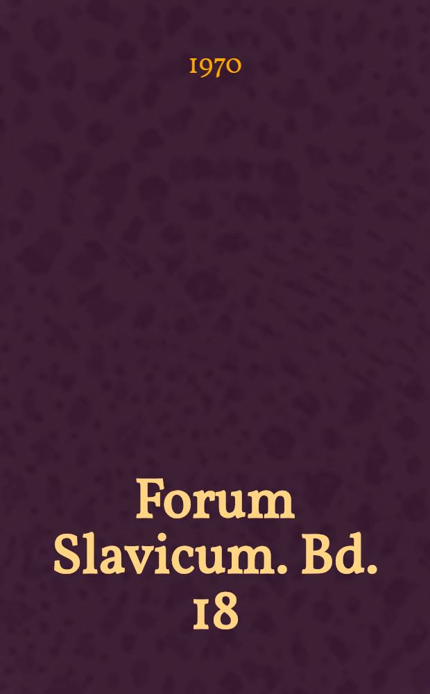 Forum Slavicum. Bd. 18 : Traité d'anthroponymie houtzoule