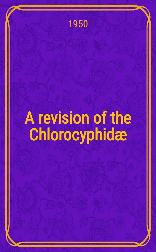 A revision of the Chlorocyphidæ : Addenda with key to the Platycypha and Chlorocypha and descriptions of new species