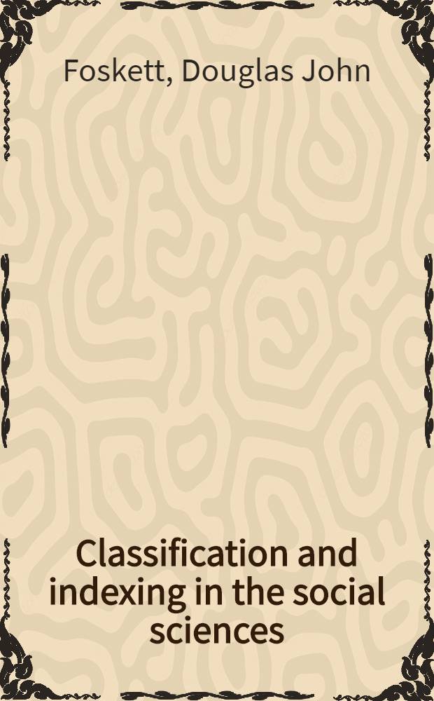 Classification and indexing in the social sciences