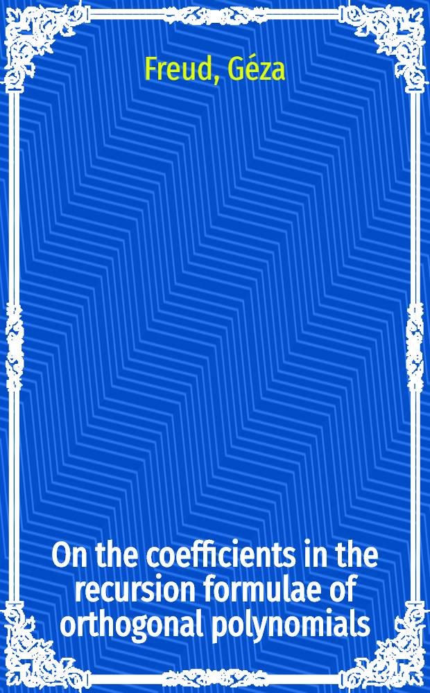 On the coefficients in the recursion formulae of orthogonal polynomials