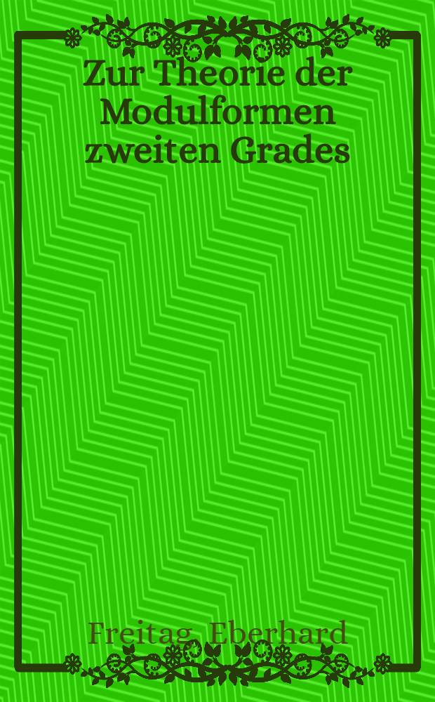 Zur Theorie der Modulformen zweiten Grades