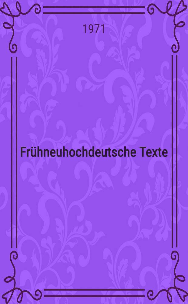 Frühneuhochdeutsche Texte