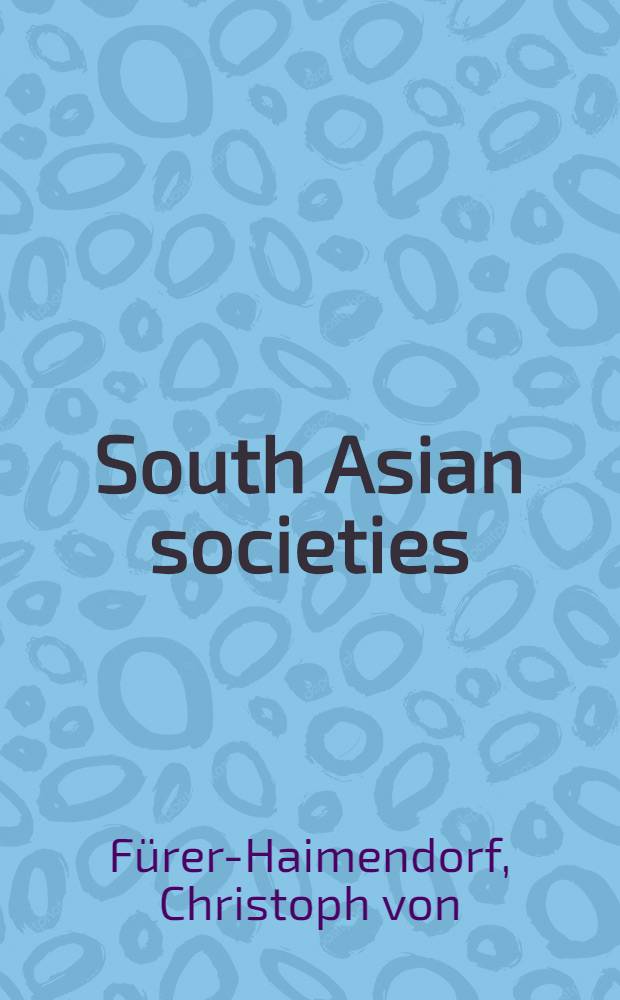 South Asian societies : A study of values a. social controls