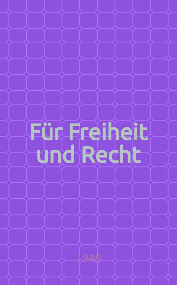 Für Freiheit und Recht : Ein Taschenbuch des dt. Soldaten