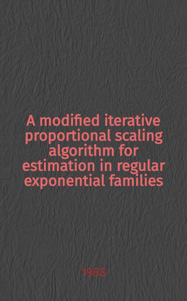 A modified iterative proportional scaling algorithm for estimation in regular exponential families