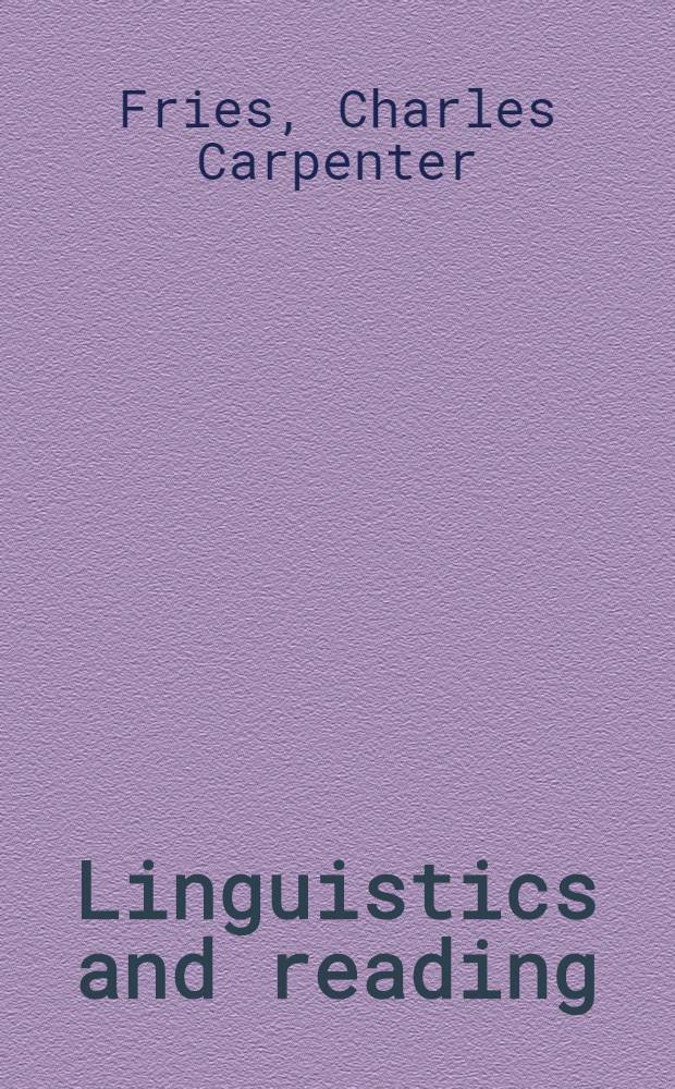 Linguistics and reading