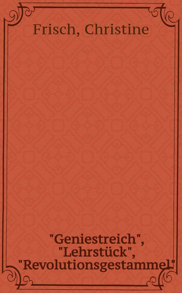 "Geniestreich", "Lehrstück", "Revolutionsgestammel" : Zur Rezeption des Dramas "Marat/Sade" von Peter Weiss in der Lit.-Wiss. a. auf den Bühnen der BRD, der DDR u. Schwedens : Diss.