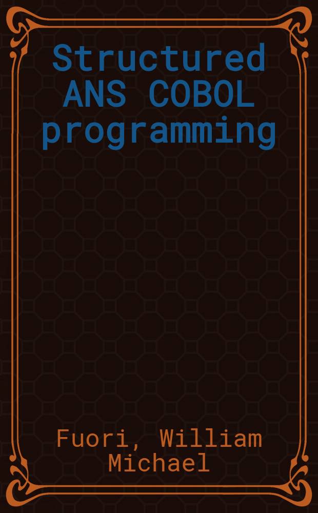 Structured ANS COBOL programming