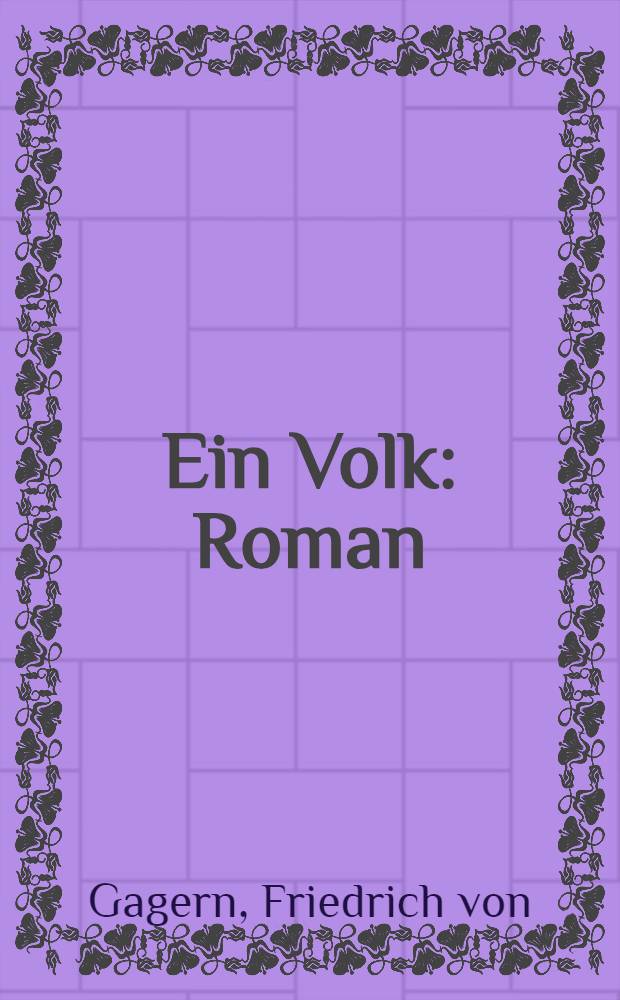 Ein Volk : Roman