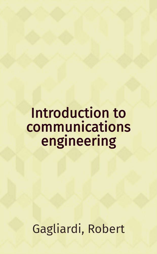 Introduction to communications engineering