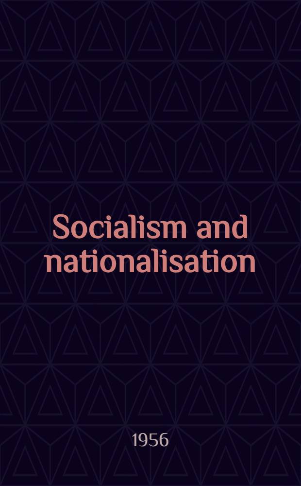 Socialism and nationalisation