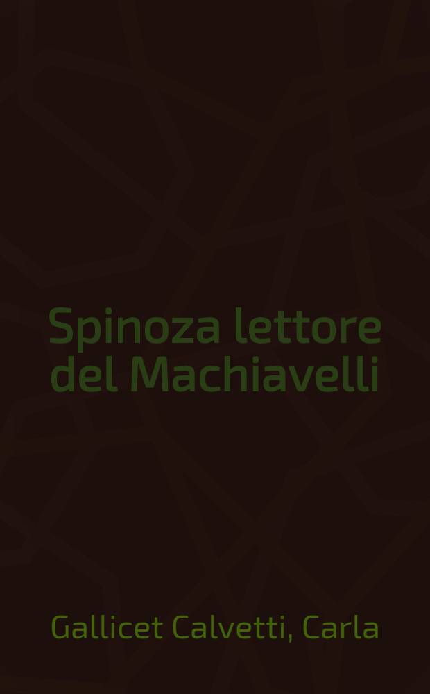 Spinoza lettore del Machiavelli