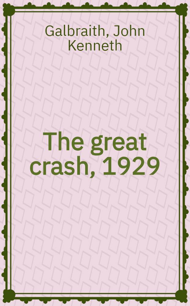 The great crash, 1929