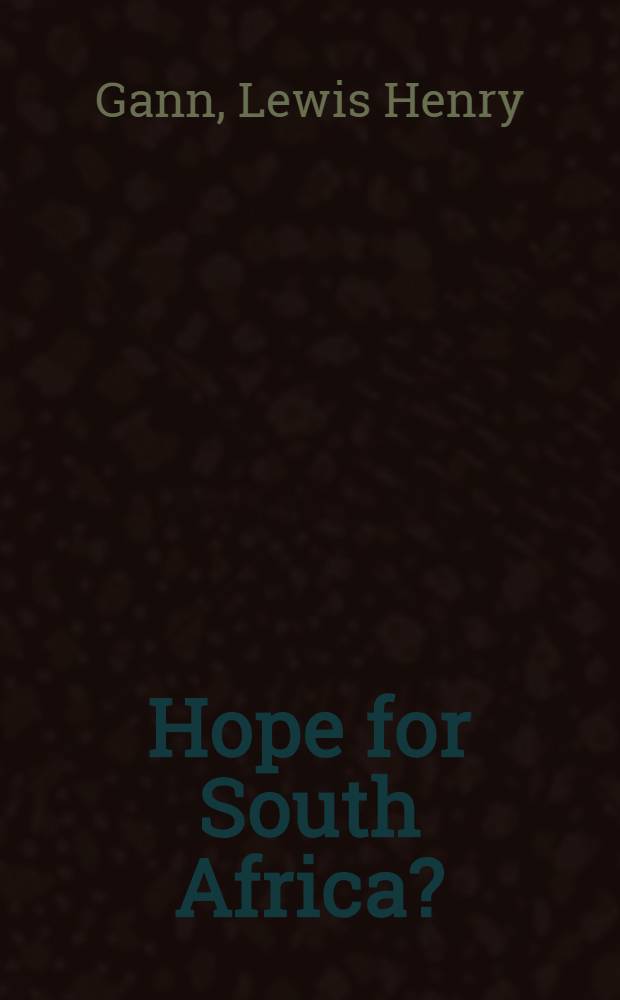 Hope for South Africa?