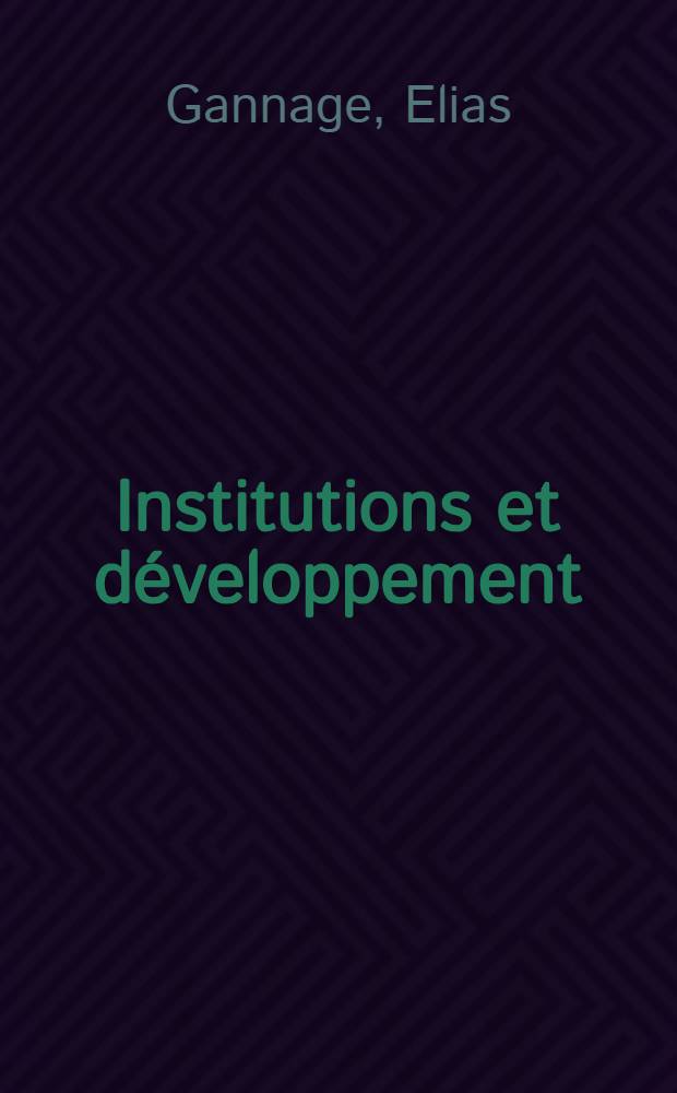 Institutions et développement