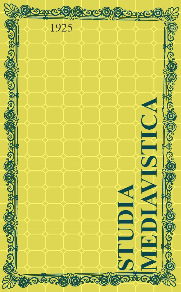 [Studia mediavistica]