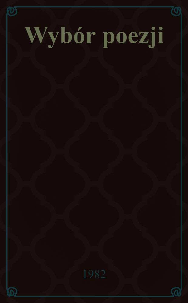Wybór poezji