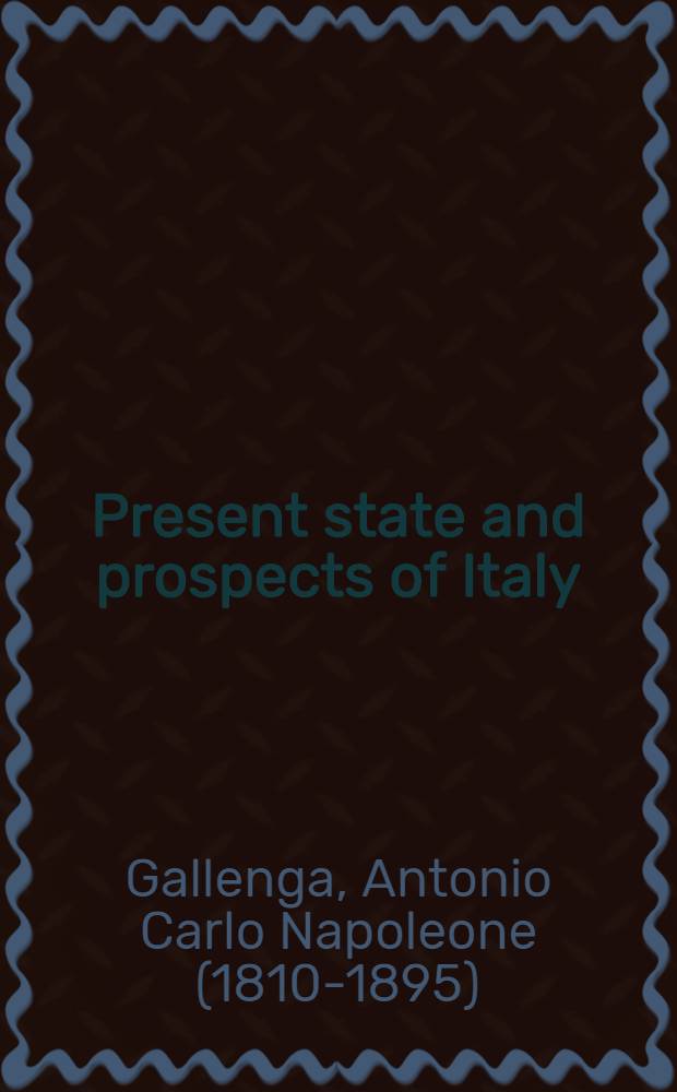 Present state and prospects of Italy