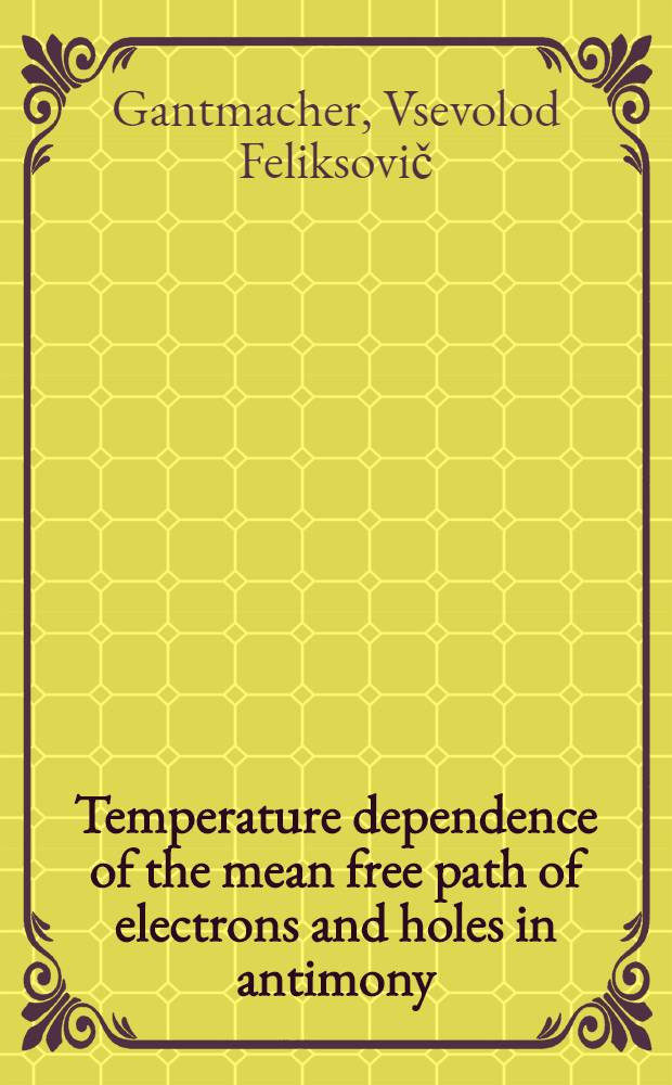 Temperature dependence of the mean free path of electrons and holes in antimony
