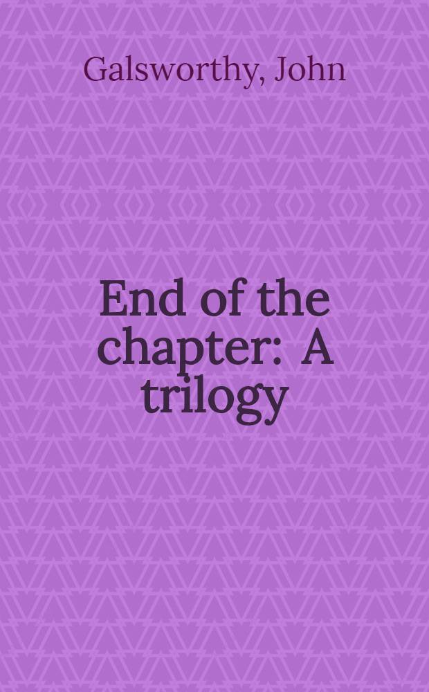 End of the chapter : A trilogy