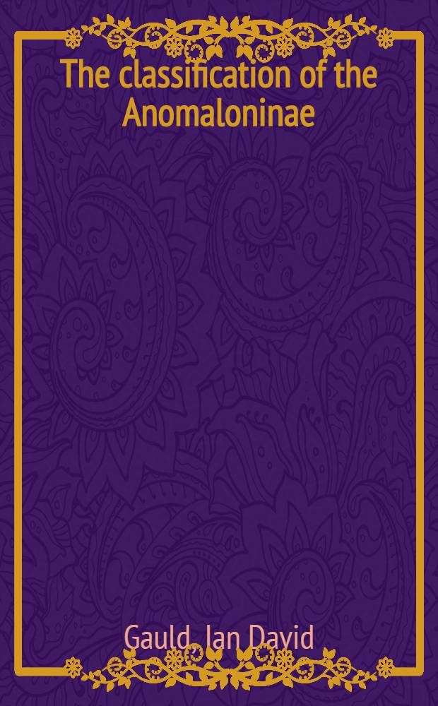 The classification of the Anomaloninae (Hymenoptera: Ichneumonidae)