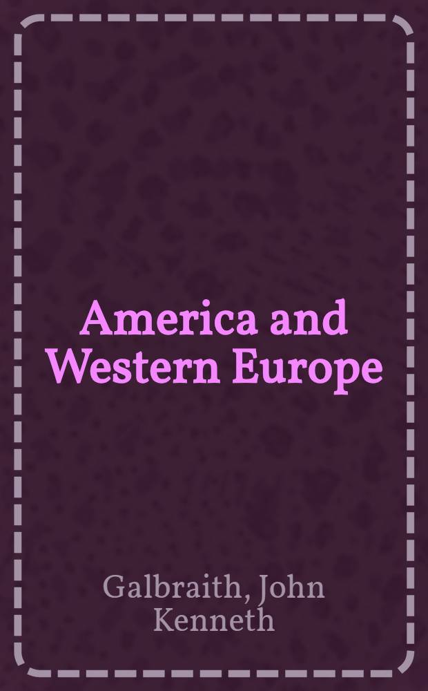 America and Western Europe