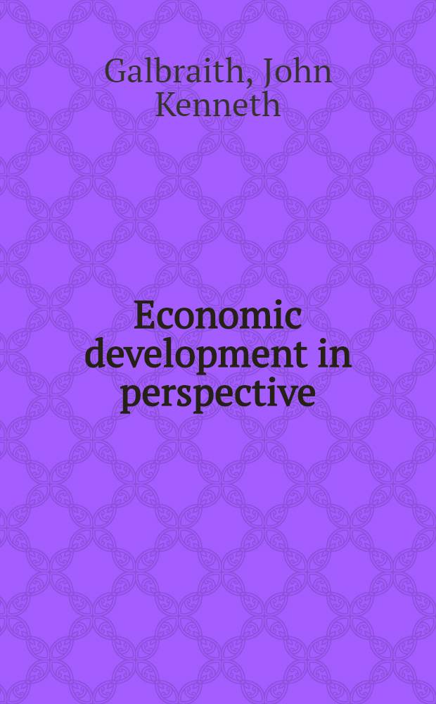 Economic development in perspective