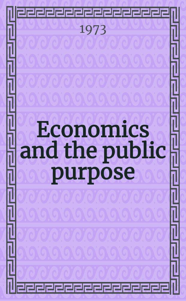 Economics and the public purpose