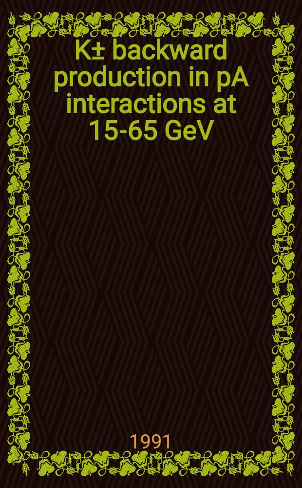 K± backward production in pA interactions at 15-65 GeV