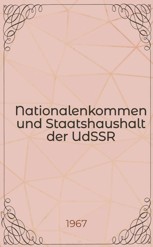 Nationalenkommen und Staatshaushalt der UdSSR