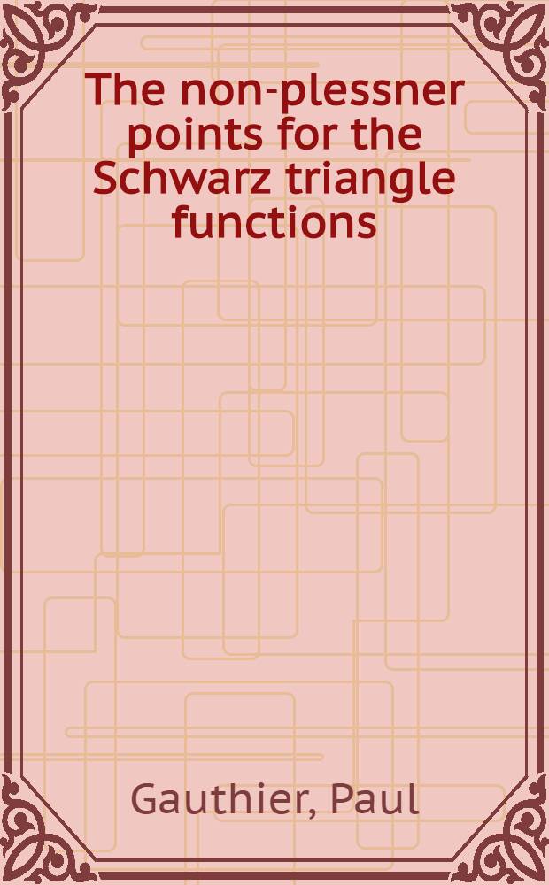 The non-plessner points for the Schwarz triangle functions