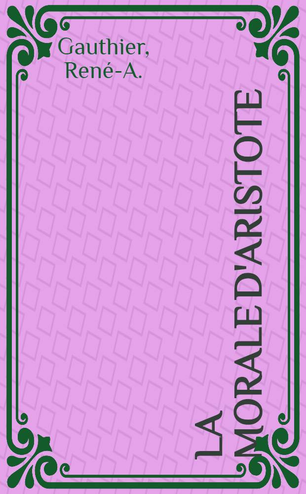 La morale d'Aristote