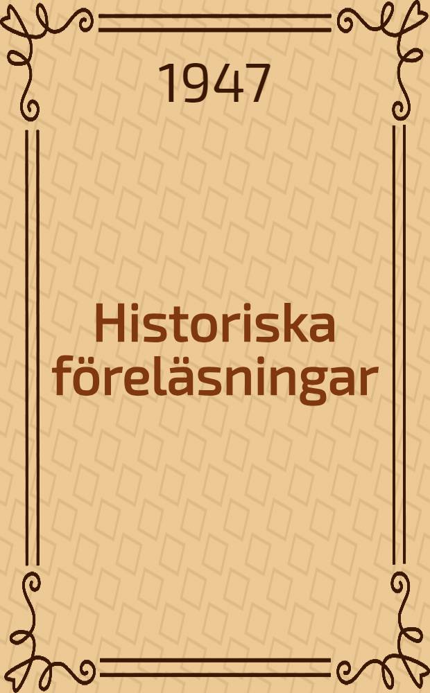 Historiska föreläsningar