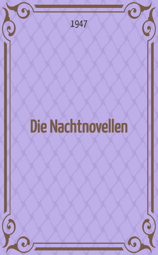 Die Nachtnovellen