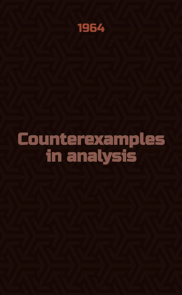Counterexamples in analysis