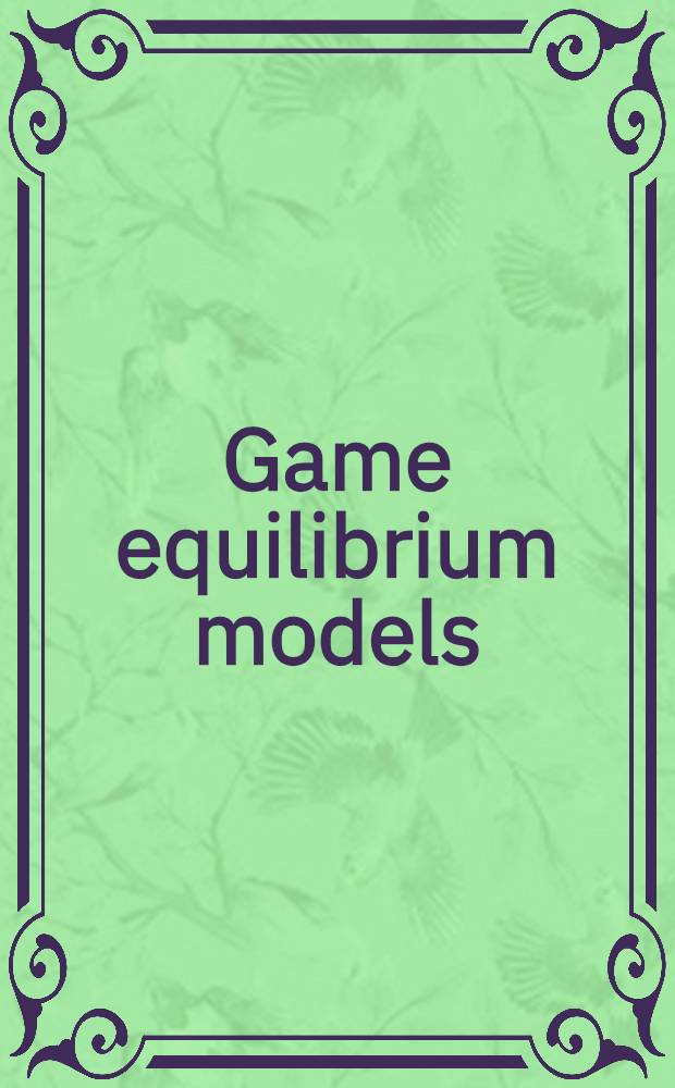 Game equilibrium models