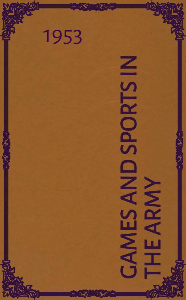 Games and sports in the army : 1953/54-1955/56