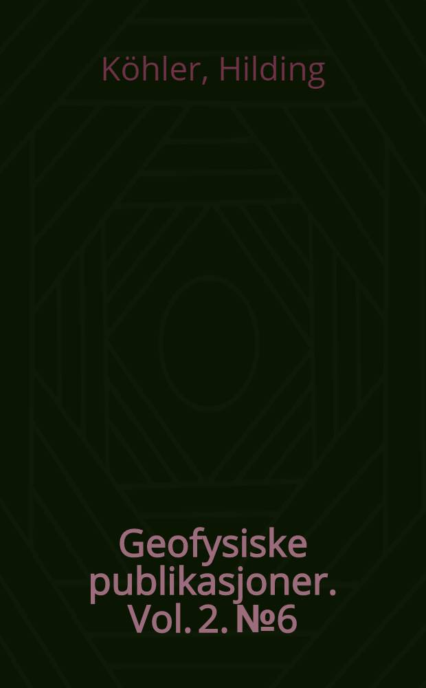 Geofysiske publikasjoner. Vol. 2. № 6 : Zur Kondensation des Wasserdampfes in der Atmosphäre