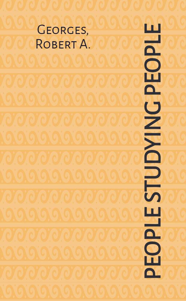 People studying people : The human element in fieldwork