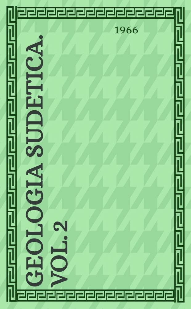 Geologia Sudetica. Vol. 2