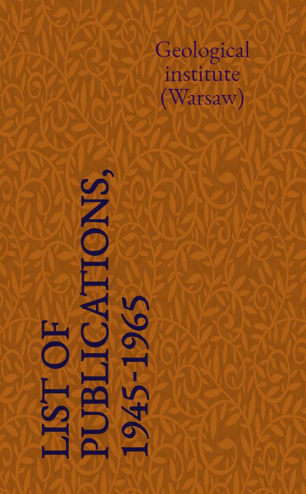 List of publications, 1945-1965